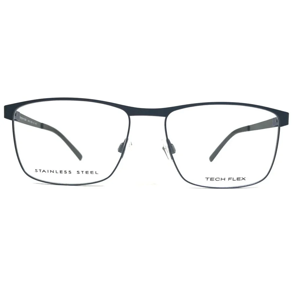 Tech Flex Eyeglasses Frames 30151S SP18 Navy Blue Square Full Rim 55-16-145